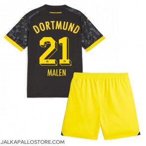 Borussia Dortmund Donyell Malen #21 Vieraspaita Lapsille 2023-24 Lyhythihainen (+ shortsit)